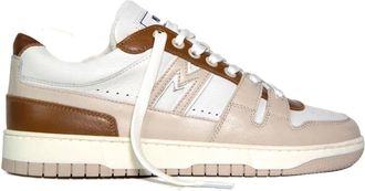 Mercer Amsterdam Brooklyn Sneakers Wit/Cognac - Heren - Sneakers - Veelkleurig - 40 EU - Schoenen
