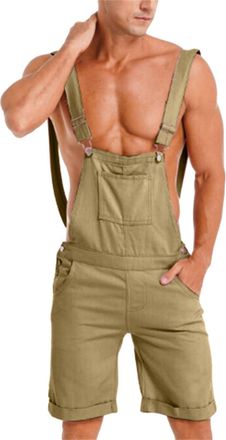 Generic Mens Dungarees Bib And Brace Overalls For Men Denim Braces Soild Color Loose Adjustable Work Overalls Hippy Clothes For Men Jeans Short Jumpsuit Rompe