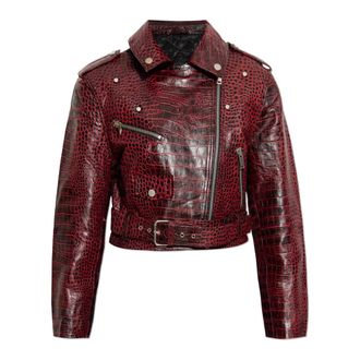 Gestuz Leren jas Gzbasilia - Dames - Leren en Su&egrave;de Jassen - Rood - M - Leer - Jassen