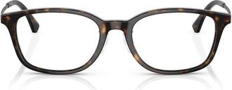 Emporio Armani 52mm Pillow Optical Glasses in Shiny Havana /Demo Lens at Nordstrom