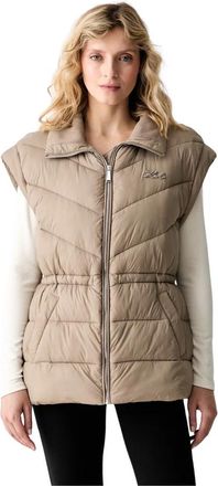 Karl Lagerfeld Gewatteerd Gilet - Dames - Bodywarmers - Beige - L - Leer - Jassen