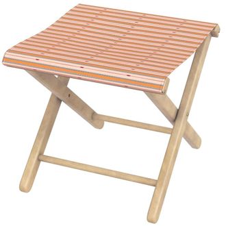 Vent de Boh&egrave;me Taburete plegable de eucalipto y tela outdoor dise&ntilde;o de rayas rosa