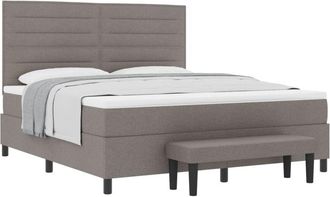 vidaXL Box Spring Bed with Mattress Taupe 180 x 200 cm Fabric vidaXL