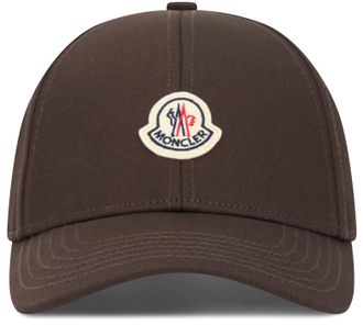 Moncler Mens Cap With Logo Brown Cotton Hat
