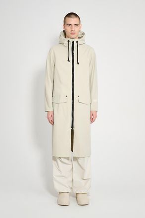 Stutterheim Stockholm Long Patch Matte Raincoat in Pelican at Nordstrom, Size X-Small