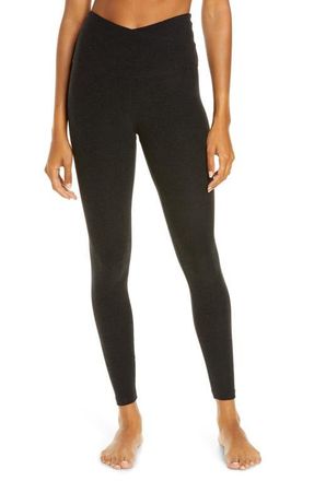 Beyond Yoga At Your Leisure Space Dye High Waist Midi Leggings in Darkest Night at Nordstrom, Size X-Small