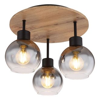 Globo Lighting Plaf&oacute;n - Moitas - Natural Negro - Vidrio - &Oslash; 38cm - E27
