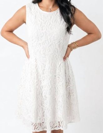 She + Sky Clara Lace Dress In White