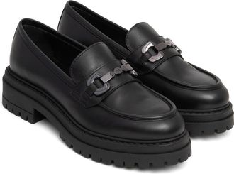 Nero Giardini Bit Platform Lug Sole Loafer in Black at Nordstrom, Size 39