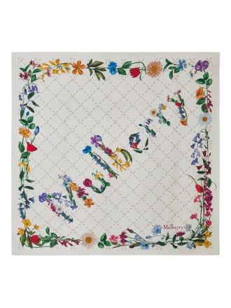 Mulberry floral square scarf - Neutrals