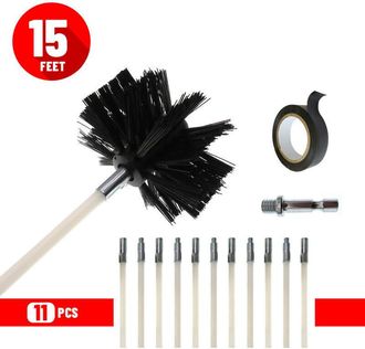 OEM Kit De Cepillo Ajustable Para Limpieza De Chimeneas De Estufas De Pellets, Cepillo De Limpieza De Chimeneas De 100 Mm, 11 Varillas De Limpieza De Chim