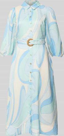 Forever New Cocktailkleid aus Leinen mit G&uuml;rtel Modell Fia in Hellblau, Gr&ouml;&szlig;e 32