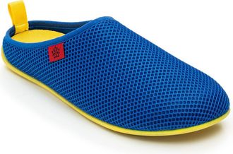 Andres Machado Unisex Home Slippers for Women & Men - Spring Summer - DYNAMIC-R - upper made of mesh - Non-slip rubber sole and removable insole - Blue & Yellow Size