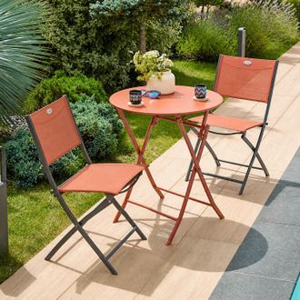 Hesperide Tavolo da giardino tondo 60x71 cm Greensboro rosso ambra