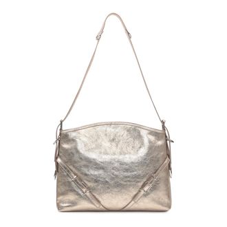 Givenchy Voyou Metallic Leather Shoulder Bag - female - Givenchy - Shoulder Bags - Yellow - ONE SIZE - Bags