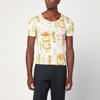 Prada Orange floral print T-shirt