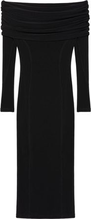 AZ FACTORY x Lutz Huelle Fatna off-shoulder long-sleeve midi dress - women - Polyester/Elastane - 36 - Black