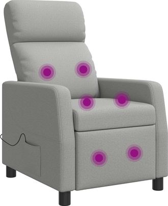 vidaXL Silla De Masajes Reclinable Gris Nube Tela Vidaxl