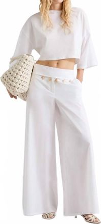 Marella Rollio Mercerised Jersey T-Shirt In Optical White