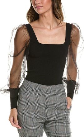Autumn Cashmere Sheer Sleeve Top