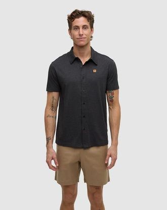 tentree Hawthorn Shirt in Meteorite Black Heather at Nordstrom, Size Xx-Large
