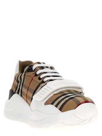 Burberry Burberry Check Canvas Sneakers - Cream