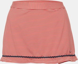 Emporio Armani Red/white Striped Jersey Mini Skirt