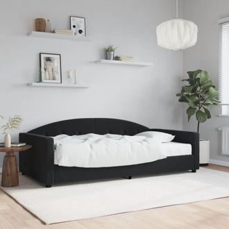 vidaXL Sof&aacute; Cama Con Colch&oacute;n Terciopelo Negro 100x200 Cm Vidaxl