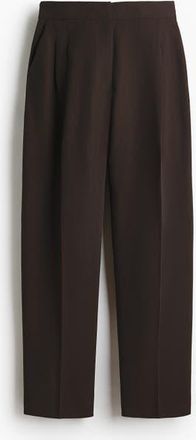 H&M Barrel-leg Twill Trousers in Dark Brown at Nordstrom, Size 10