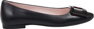 Roger Vivier Schoenen, Dames, Zwart, 38 1/2 EU, Leer, Gommettine Roundy Ball 05 Ballerina