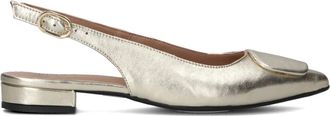 Lina Locchi Schoenen, Dames, Geel, 37 EU, Gouden Slingback Schoenen met Blokhak