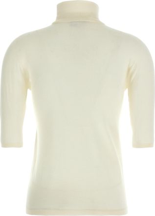 Max Mara Womens White Virgin Wool Cardigan Clothing