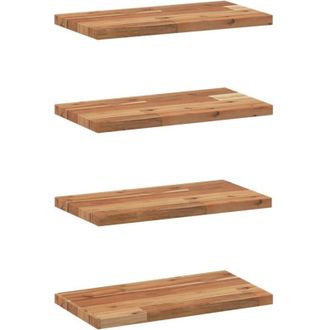 vidaXL Estantes Flotantes 4 Uds Madera Acacia Acabado Aceite 60x20x2cm Vidaxl