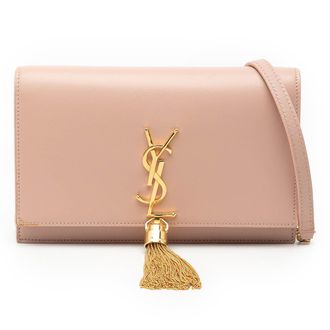 Saint Laurent Tweedehands Gladde Kalfsleer Monogram Kate Tas met Tassenhengsel