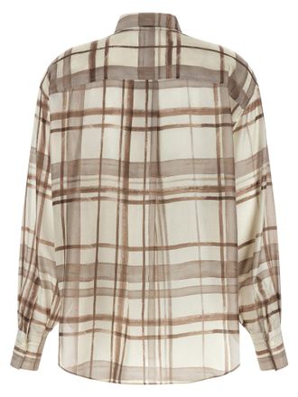 Brunello Cucinelli Womens Beige Silk Blouse