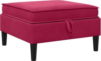 vidaXL Taburete De Sof&aacute; Con Almacenamiento Rojo Vino Terciopelo Vidaxl