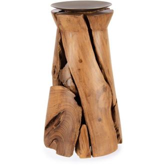 BIZZOTTO Bizzotto - Porta candela Arwood naturale h 32 fatto con radici di legno teak reciclato -&oslash; 21 x h 37 cm