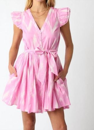 Olivaceous Aurora Ruffle Sundress In Pink