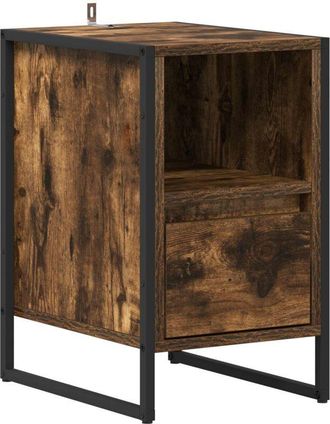 vidaXL Mesa De Noche Roble Humo 39,5 X 30 X 50 Cm Madera Contrachapada Vidaxl