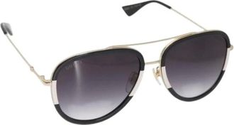 Gucci Pre-owned Accessories, female, Black, Size: ONE SIZE Pre-owned Metal Sunglasses