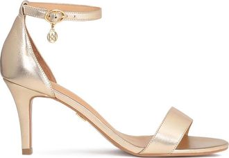 Kazar Leren gouden sandalen op een comfortabele hak - Dames - Sandalen met hakken - Geel - 42 EU - Leer - Schoenen