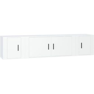vidaXL Set De Muebles De Tv 3 Piezas Madera Contrachapada Blanco Vidaxl