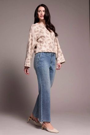 Tribal Brooke High Rise Super Straight Rhinestone Jeans In Jewelblue