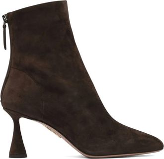 Aquazzura 75 mm Amore su&egrave;de enkellaarzen - Bruin