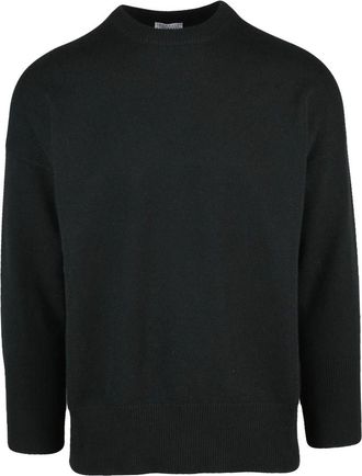 Brunello Cucinelli Truien & Vesten, Heren, Zwart, L, Kasjmier, Ronde hals trui