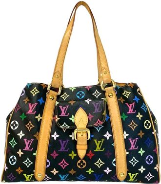 Louis Vuitton Black Multi-Color Leather Pvc Shoulder Bag Tote Bag (Pre-Owned)