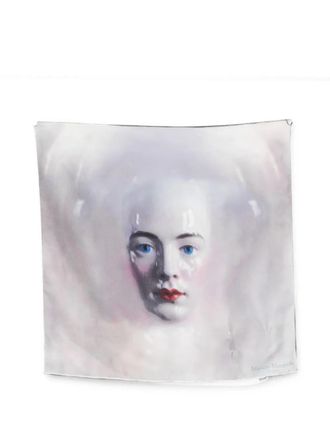 Maison Margiela Scarf Silk Porcelain Doll Print