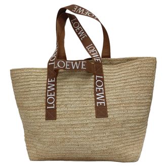 Loewe Loewe Vouw Shopper Tote Bag in Beige Raffia
