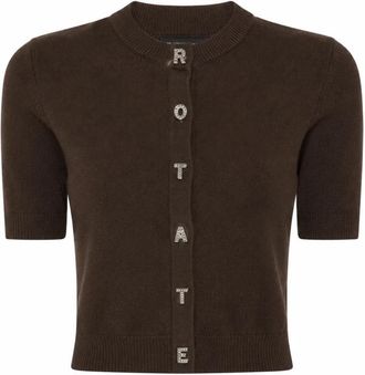 Rotate Magtu SS Cardigan - Dames - Vesten - Bruin - S - Truien & Vesten