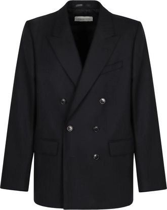 Dries Van Noten Buforden Double-breasted Jacket - Heren - Blazers - Blauw - L - Wol - Jassen